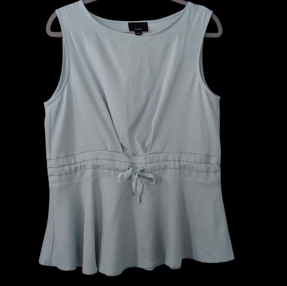 Lumiere Soft Blue Tank Top with Tie Detail